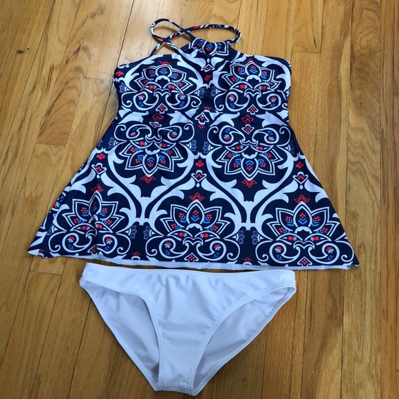 Other - Navy blue, white and red tankini